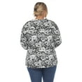thumbnail image 3 of White Mark Women's Plus Size Pleated 3/4 Sleeve Floral Print Blouse, 3 of 5