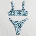 thumbnail image 4 of Guiexla 2 Pcs/Set Swimwear Set Leopard Print Soft Quick Dry Slim Fit Summer Bikini Set for Beach, 4 of 8