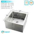 thumbnail image 2 of 19″ x 22″ x 12″ Stainless Steel Floor Mop Sink | 304 Stainless Steel | NSF, 2 of 6