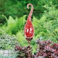 thumbnail image 4 of Exhart  Solar Hand Blown Pearlized Glass Spiral Flame Garden Stake with Metal Finial Detail, 36 Inch, 4 of 7