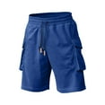 thumbnail image 4 of Sngxgn Men’s Shorts Casual Drawstring Summer Beach Shorts(Blue,M), 4 of 4