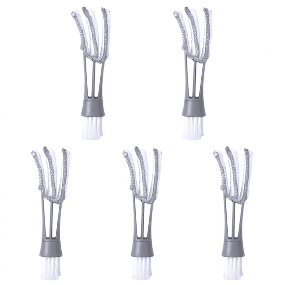 ROSEXIXI Car Cleaning Brush, 2-in-1 Double-Ended Interior Detailing Tool, Microfiber Vent Cleaner with Nylon Bristles for Air Vents Keyboards Dashboard Crevices, Gray