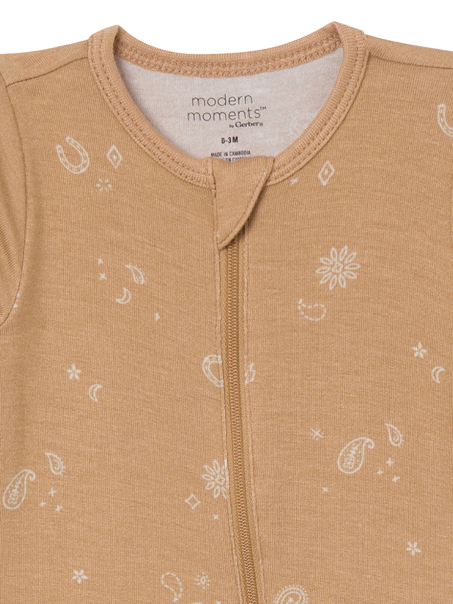 Modern Moments by Gerber Neutral Two-Way Zip Viscose Sleep ´N Play Footed Pajama, 2-Pack, Sizes Newborn - 24 Months