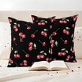 thumbnail image 2 of Outdoor Pillow Covers Watercolor Red Cherry on Black Waterproof Pillow Cases 16x16 Set of 2, Farm Seamless Fruit Art Throw Pillow Cover Pillowcase for Patio Balcony Couch Garden, 2 of 9