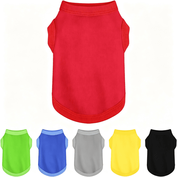 GASTROPOD Elevate Your Dog'S Fashion Quotient with Colorful and Breathable Sleeveless Cotton Shirts! Perfect Pet Apparel for Small to Medium Dogs Red M, Breathable Dog Shirts for Small Dogs