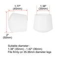 thumbnail image 2 of Uxcell 3/8" Furniture Leg Cap End Tip Cover  Avoid Scratch Rubber White 8pcs, 2 of 7