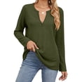 thumbnail image 2 of hotojiny Knit Tunic Tops for Women Fall Oversized Long Sleeve Pullover Blouse Deep V Neck Casual Loose Shirts, 2 of 5