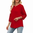 thumbnail image 5 of Ronuti Womens 3/4 Sleeve Tops Ladies Blouses Crew Neck T Shirts for Women Loose Fit Tunic Tops, 5 of 9