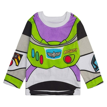 Toy Story Disney Long- Sleeve Costume T- Shirt -Buzz Lightyear, Woody - Boys (Sheriff Woody, 2T)