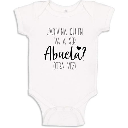 

Abuela Otra Vez Grandma Again Spanish Pregnancy Announcement Baby Bodysuit Infant One Piece