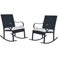 thumbnail image 1 of Noble House Harmony Wicker Rocking Chair & Cushion (Set of 2) Black/White, 1 of 24