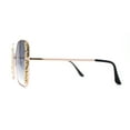 thumbnail image 3 of Womens Intricate Rhinestone Jewel Trim Metal Oversized Sunglasses Gold Smoke, 3 of 4