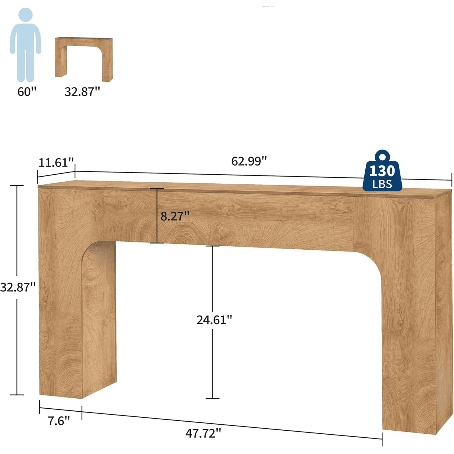 Farmhouse Wood Entryway Table,Narrow Console Tables Behind The Couch Sofa,Entrance Side Table for Hallway, Living Room,Foyer,Rustic
