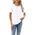 thumbnail image 1 of Bellella T-Shirts d'Été pour Femmes, T-shirt Uni à Col Rond, T-shirt Décontracté à Manches Courtes, Chandail à Enfiler, T-shirt pour Dames, Blanc, M, 1 of 3