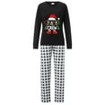 thumbnail image 4 of Jaweiwi Family Matching Christmas Pajamas Set Letter Print Tops Plaid Pants Holiday Pajamas Sleepwear Dad Mom Kids PJs, 4 of 10