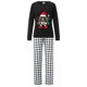 thumbnail image 3 of Conjunto de pijamas navideños familiares a juego: camisetas con estampado de letras y pantalones a cuadros. Pijamas de vacaciones para papá, mamá e hijos., 3 of 9