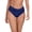 Navy Blue, variant on Women's Swimsuit Mid Waisted Swim Bottom Twist Front Ruched Bikini Bottom Size L White