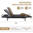 thumbnail image 3 of Sha Cerlin Upholstered Queen Size Ergonomic Electric Adjustable Bed Base Frame with Upgraded Motor 2.0, Wireless Remote Control, Independent Head & Foot Incline, 3 of 12