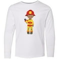 thumbnail image 3 of Inktastic African American Boy, Fireman, Firefighter Long Sleeve Youth T-Shirt, 3 of 5