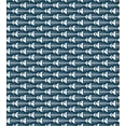 thumbnail image 3 of Animal Decor Twin Size Duvet Cover Set, Fish Bone Skeleton Pattern with Spines Sea Underwater Theme Illustration, Decorative 2 Piece Bedding Set with 1 Pillow Sham, Dark Blue White, by Ambesonne, 3 of 3