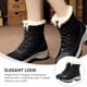 thumbnail image 5 of BRIGHTFUFU Botas de nieve cálidas con forro de piel sintética para mujer, zapatos con cordones antideslizantes de invierno, botines, 5 of 7