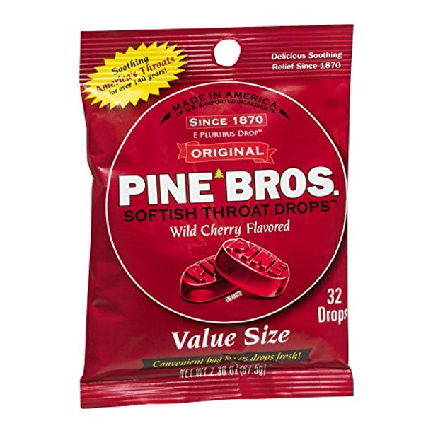 5 Pack Pine Bros Original Softish Throat Relief Wild Cherry 32 Drops