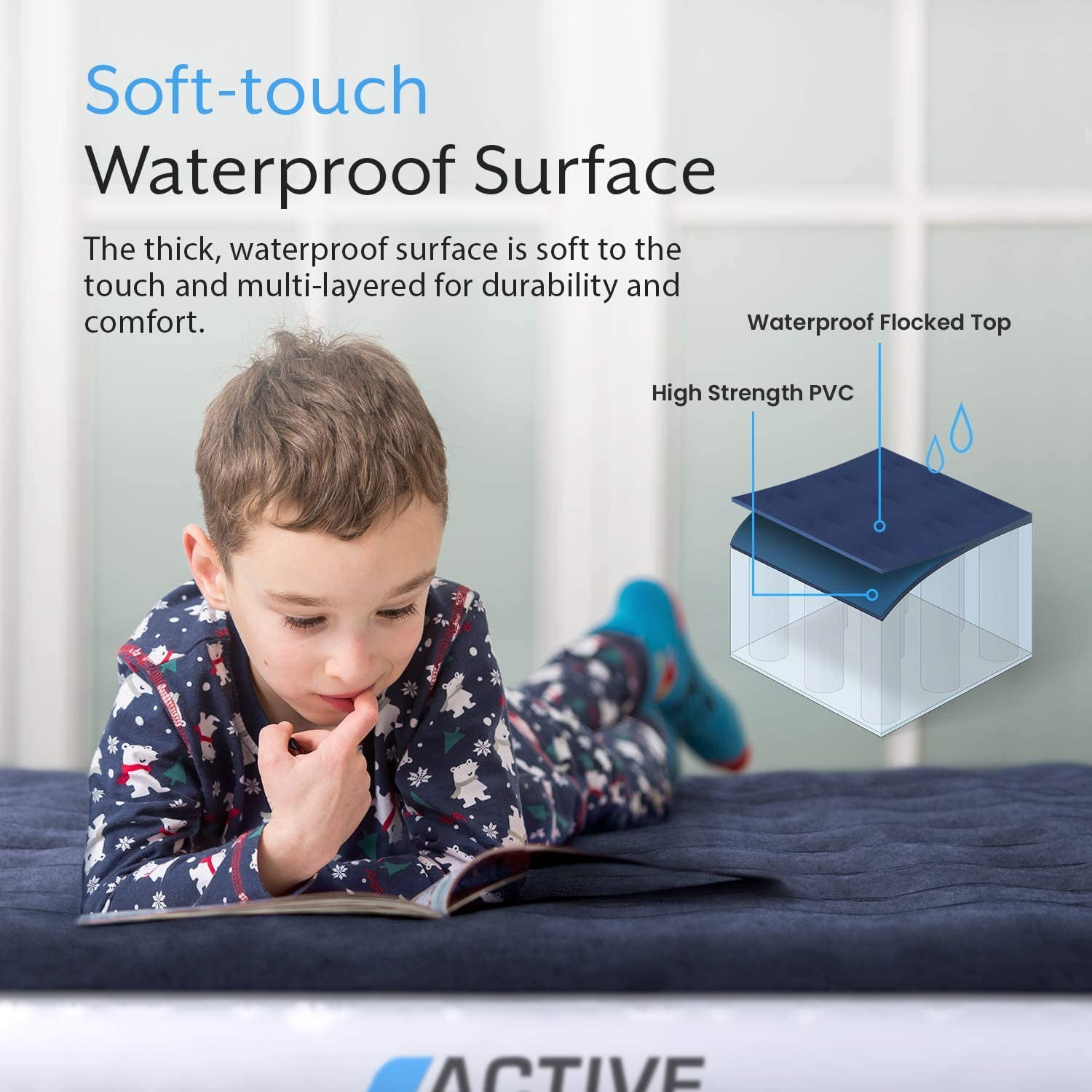 Active Era Luxury Camping Air Mattress with Built in Pump - Queen Air Mattress with USB Rechargeable Pump, Integrated Pillow, Travel Bag - 9" Air Mattress for Tent Camping