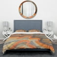 thumbnail image 2 of Designart 'Abstract Gilded Orange Waves' Geometric Duvet Cover Set, 2 of 4