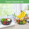 thumbnail image 3 of Auledio 2-Tier Fruit Basket Bowl with Banana Hook, Removable Vegetable Storage, Suitable for Countertops, Black, 3 of 7