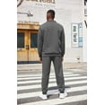 thumbnail image 6 of COOFANDY Men's Tracksuit 2 Piece Quarter Zip Sweatsuit Workout Plaid Jacquard Jogging Suit Set, 6 of 9