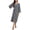 Dark Grey, variant on 100% Cotton Zipper Robes for Women 3/4 Sleeve Bathrobe Lightweight with Pockets Loungewear(Light Purple,XL)