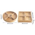 thumbnail image 5 of Bamboo Wooden Divided Serving Tray with Clear Acrylic Lid Dried Fruit Storage Box 4 Grid Nuts Platter Snack Candy Plate Container for Party Home Decor, 5 of 13