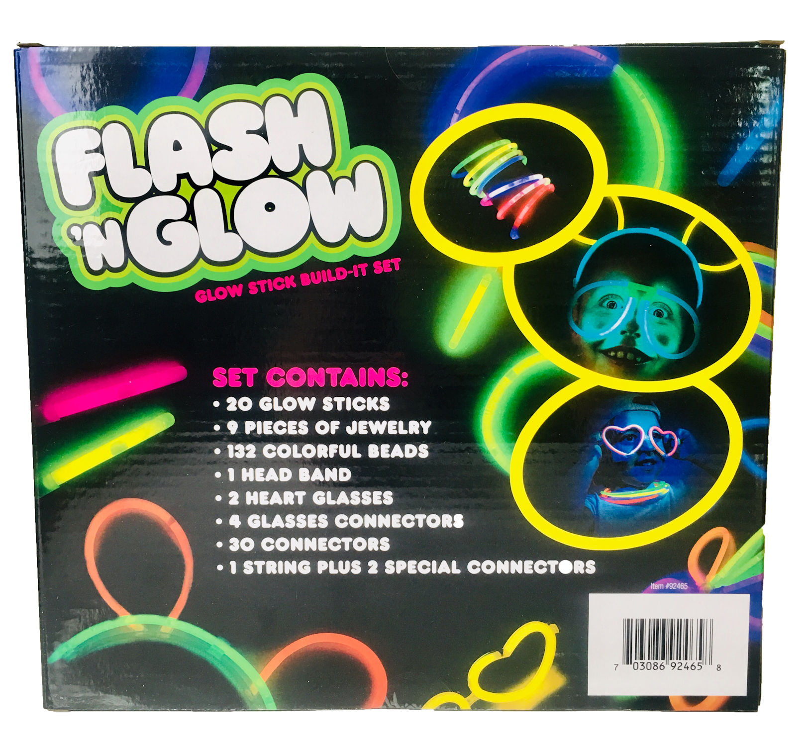 Big Time Toys Flash N Glow Over 200 Pieces Glow Sticks Jewelry Beads and Connectors