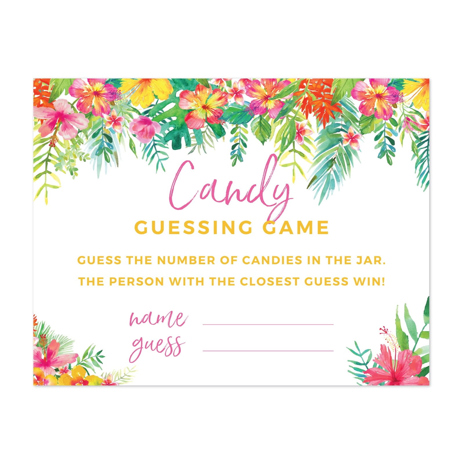 Guess How Many Candy Game - Halloween & Baby Shower Party Game With Sign & 50 Cards - View #12