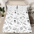 thumbnail image 2 of Homewish Cartoon Rocket 4 Pieces Queen Sheet Sets for Preppy Children Boys,Outer Space Ultra Soft Flat Sheet,Universe Galaxy Planet Queen Fitted Sheet,Ultra Soft Home Decor, 2 of 7