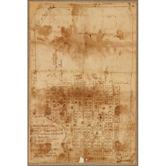 24"x36" Gallery Poster, map of CharlesTown, Maryland 1770