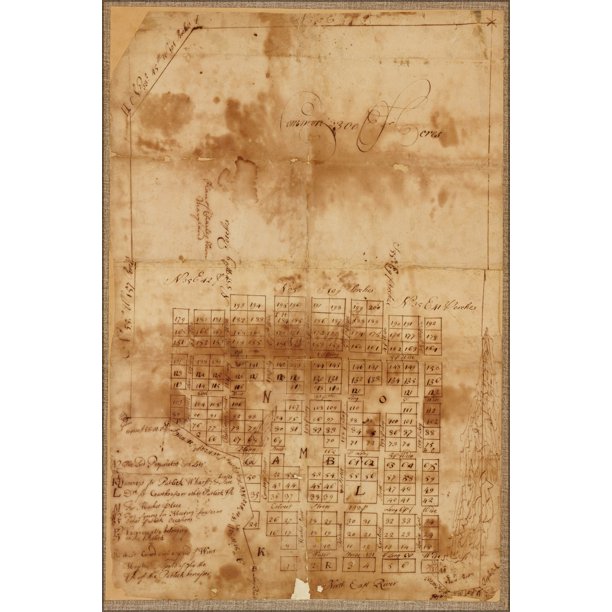 24"x36" Gallery Poster, map of CharlesTown, Maryland 1770
