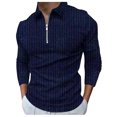 thumbnail image 3 of Men's Dry Fit Polo Shirt Long Sleeve Shirts Navy M, 3 of 5