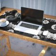 thumbnail image 3 of Long Mouse Pads for Desk,Black White Moon Flower Mountain Pattern Desk Mats on Top Of Desks, Desk Mouse Pad Extra Large with 3mm Non-Slip Base and Stitched Edge for Gaming,Office,Work,Home 35.4"x15.7", 3 of 6