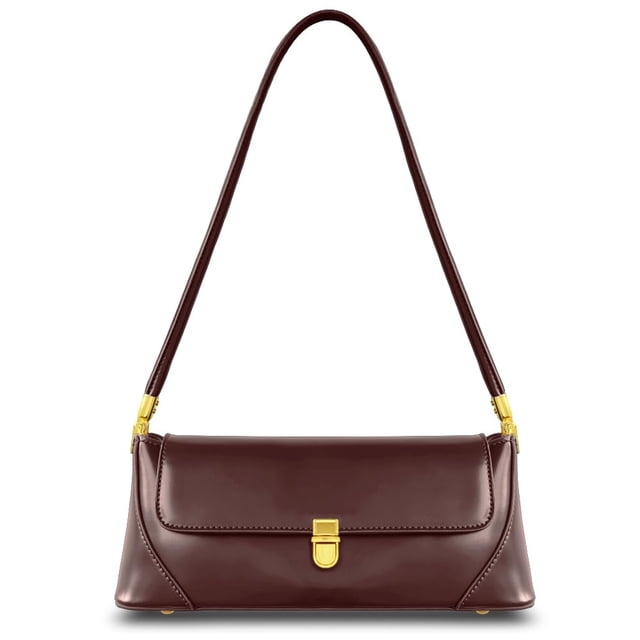 Bolso de hombro cuiab Small Dressy Y2k de cuero marrón para mujer