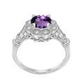 thumbnail image 4 of Aonejewelry 1.00 Carat Round Amethyst Gemstone and Halo Diamond Ring in 10K Solid Rose, White & Yellow Gold, 4 of 8