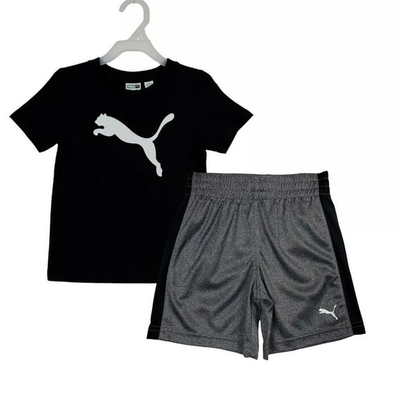 Puma Baby Boys T- Shirt & Shorts Set Size 12 Months Black/Gray Summer Outfit