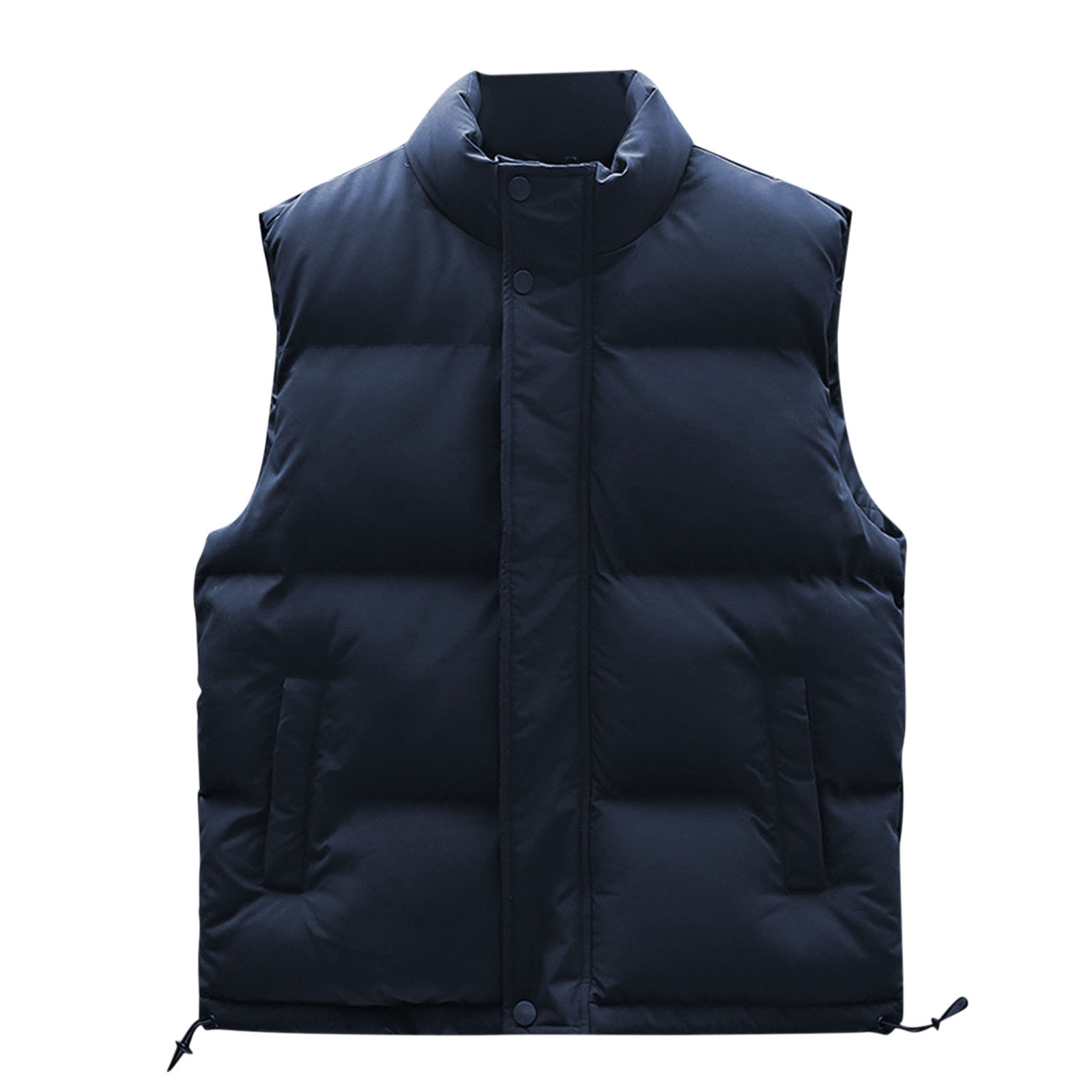 Puffer Vest for Men Solid Color Plaid Reversible Jacket Sleeveless