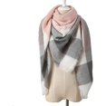 thumbnail image 2 of BR Bufanda a cuadros morada cálida y suave para mujer - Moda Otoño/Invierno, 2 of 5