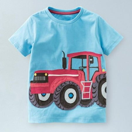

AIMAOMI Toddler Kids Baby Boys Girls Clothes Short Sleeve Cartoon Tops T-Shirt Blous H