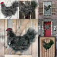 thumbnail image 2 of Xmas Rooster Chicken Wreath, Artificial Branches Green Leaves Garland for Front Door, 2 of 5