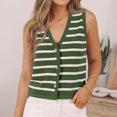 thumbnail image 5 of Goodtrade8 Winter Sweaters Cropped Button Sweater Vests Casual V-Neck Sleeveless Striped Sweater Tops, 5 of 9