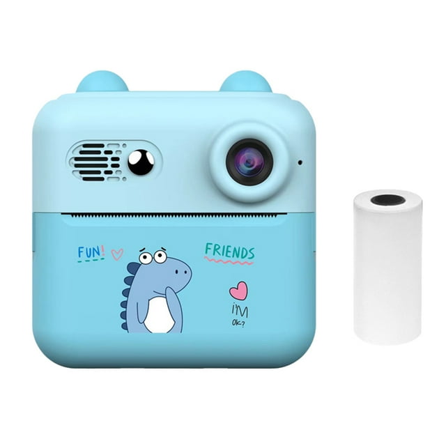 1080P Instant Print Camera Portable Mini Photo Printer for Kids with 1200W Camera 2.4 Inch Screen with 1 Roll of Printing Paper for Diary Notes, Memos, Birthday Gifts, Girls, Boys, Holiday Travel