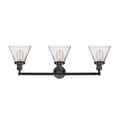 thumbnail image 5 of Innovations Lighting  Cone 3 Light 32" Bath Vanity Light Clear/Matte Black, 5 of 5