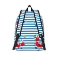 thumbnail image 6 of Defioc Red Funny Crab on Blue Stripe for Canvas Backpack,Travel Rucksack Unisex Knapsack Laptop Backpack for Work & College -Medium, 6 of 7